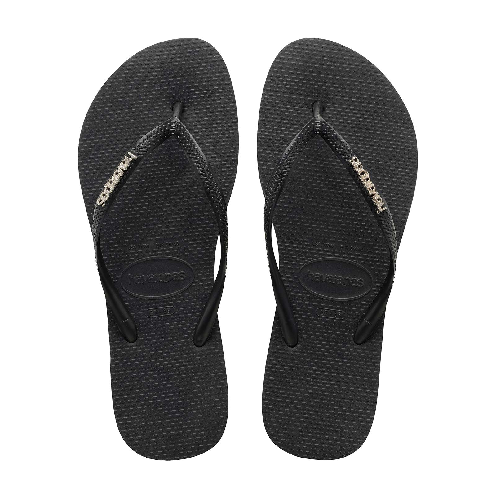 HA-WE (SLIM LOGO MET 2976 - BLK/SILVER) 91592200 HAVAIANAS