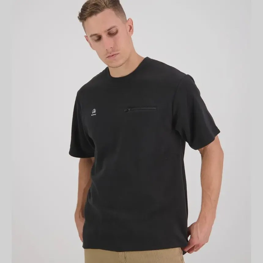 SNA-B (Swanndri catlins fleece t-shirt black) 82392857 SWANNDRI