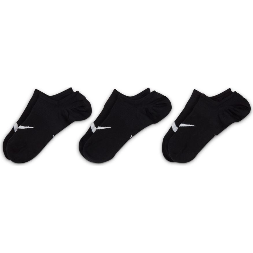 NA-Q34 (Nike everyday plus lightweight footie 3 pack socks black/white) 22291279 NIKE
