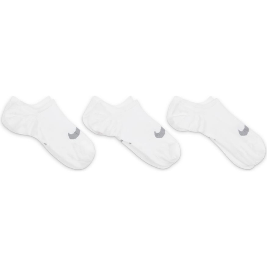 NA-R34 (Nike everyday plus lightweight footie 3 pack socks white/wolf ...