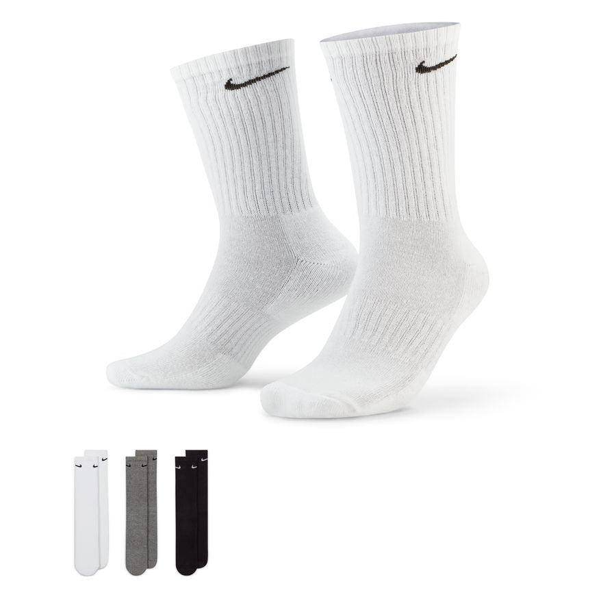 NA-L40 (Nike everyday cushion crew socks 3 pack black/white/heather) 102291279 NIKE