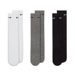 NA-L40 (Nike everyday cushion crew socks 3 pack black/white/heather) 102291279 NIKE