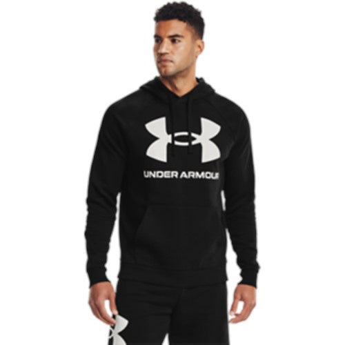 UAA-Q3 (Mens rival fleece big logo hoodie black/onyx/white) 102193756 UNDER ARMOUR