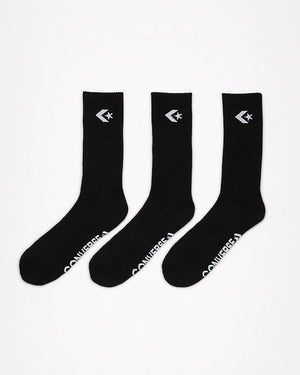 CTA-C (Converse star chevron crew socks 3 pack black/white) 92291300 CONVERSE
