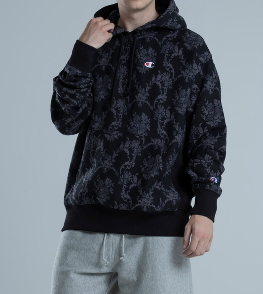 CA-R9 (Reverse weave aop brocade hoodie medium grey heather/black) 112196521 CHAMPION