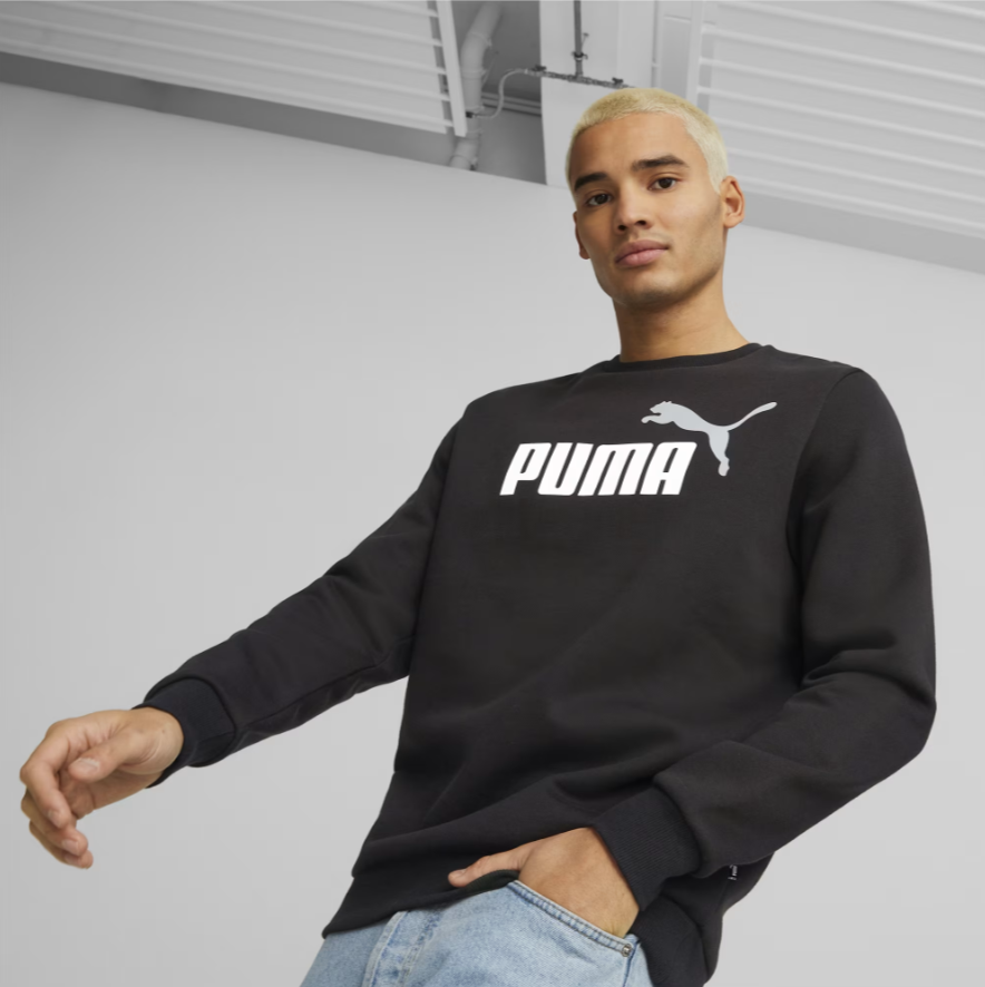 PA-O8 (Puma essentials+ 2 colour big logo fleece crew black) 82394000