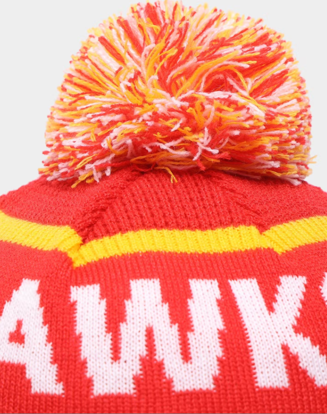 NEC-H37  (Knit medium Atlanta hawks Q222 waffle wordmark beanie osfm) 52292450 NEW ERA