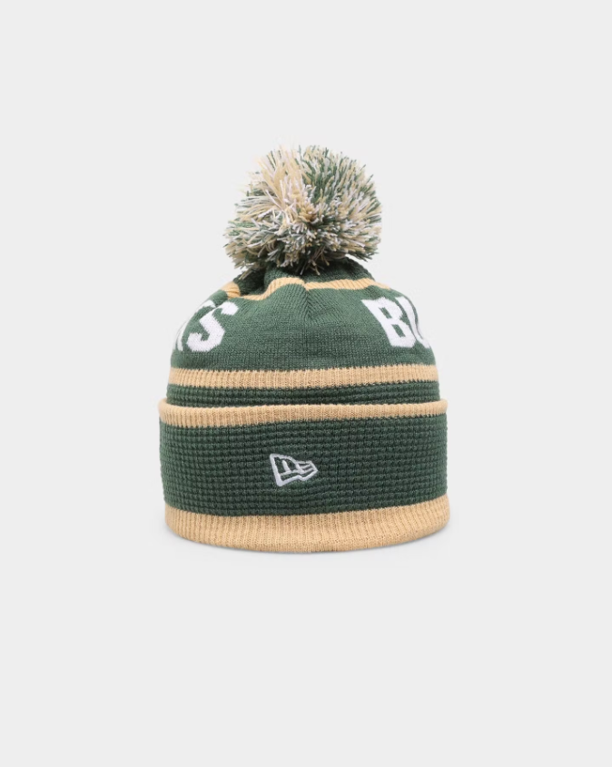 NEC-I37  (Knit medium  Milwaukee bucks Q222 waffle wordmark beanie osfm) 52292450 NEW ERA