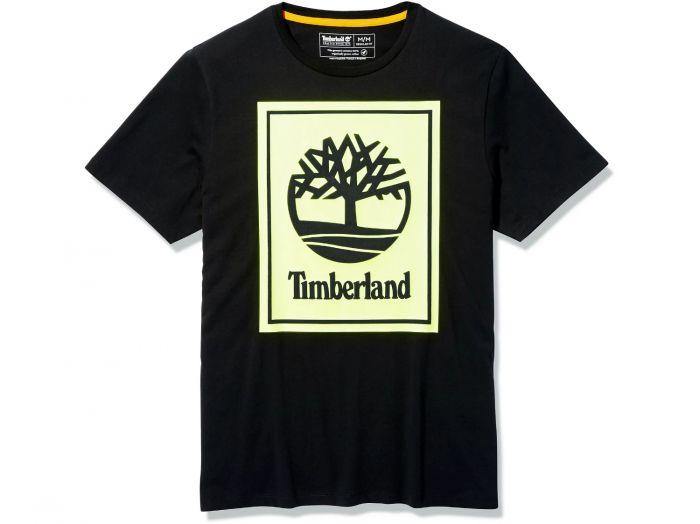 TBA-N1 (Mens stack logo tee br7 black/safety yellow) 42192870 - Otahuhu Shoes