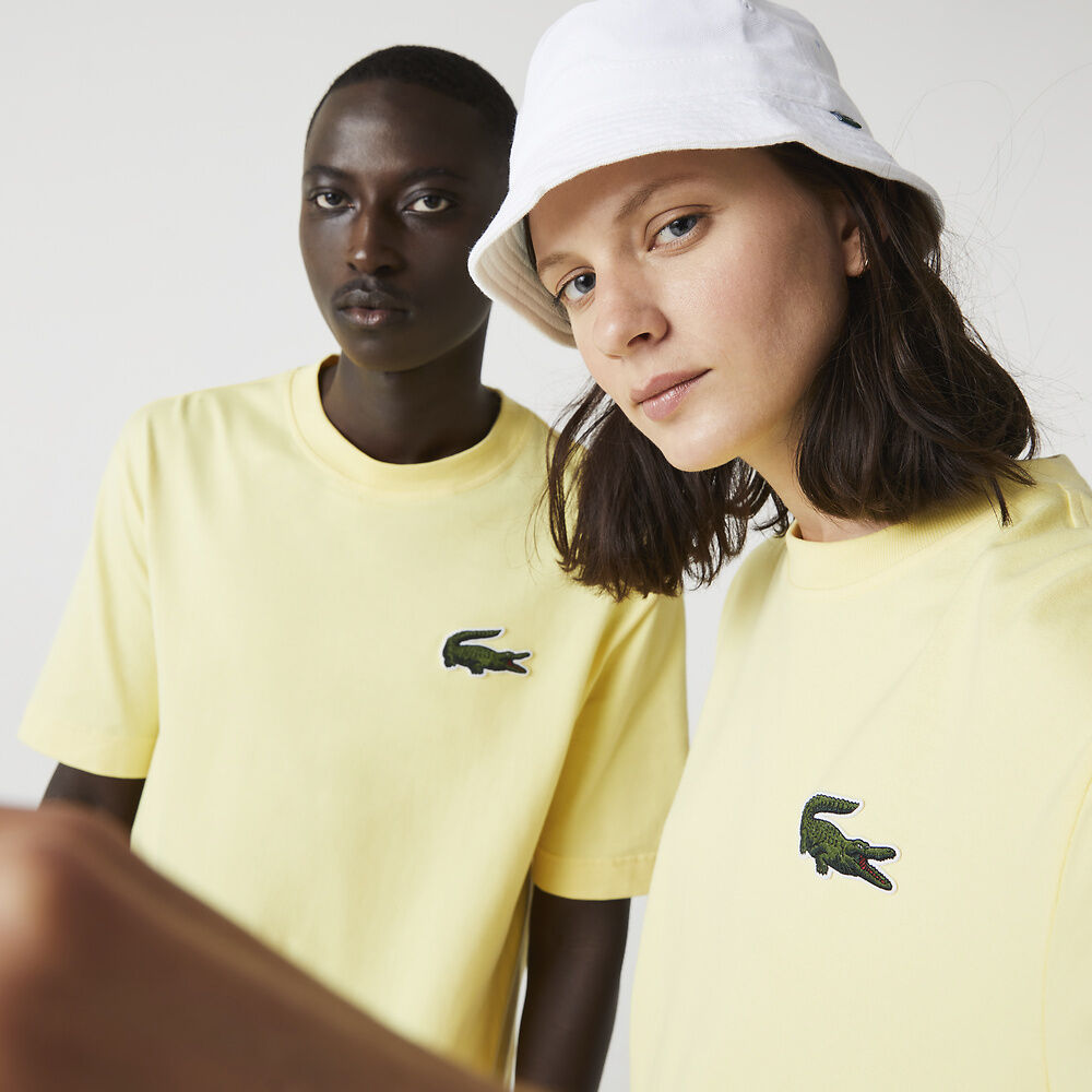 LCA-L14 (UNISEX LOOSE FIT LARGE CROCODILE ORGANIC COTTON T-SHIRT Yellow) 12396304 LACOSTE