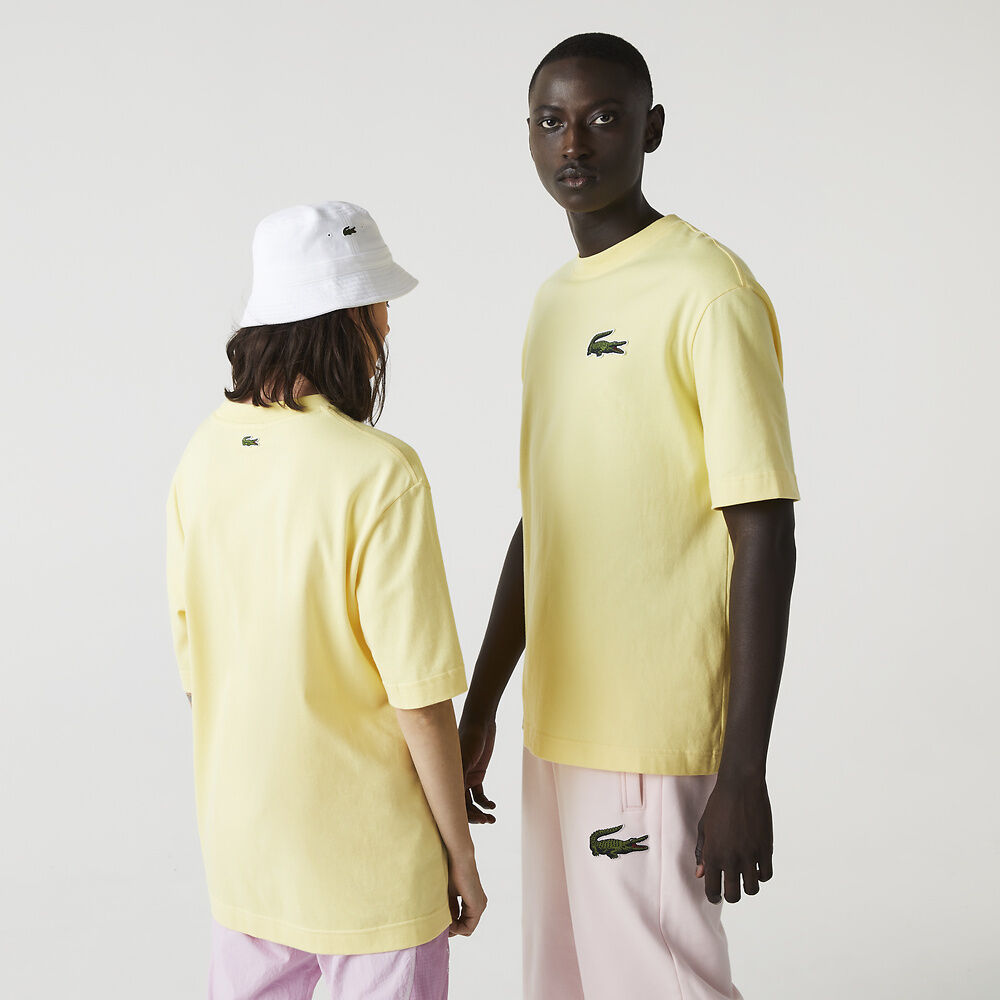 LCA-L14 (UNISEX LOOSE FIT LARGE CROCODILE ORGANIC COTTON T-SHIRT Yellow) 12396304 LACOSTE