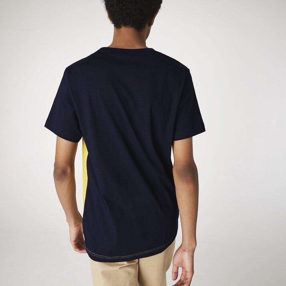 LCA-D6 (Lacoste colour block t-shirt navy blue/white) 32195217 - Otahuhu Shoes