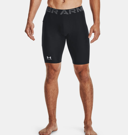 UAA-W10 (Under armour mens heatgear pocket long shorts black/white) 102392608