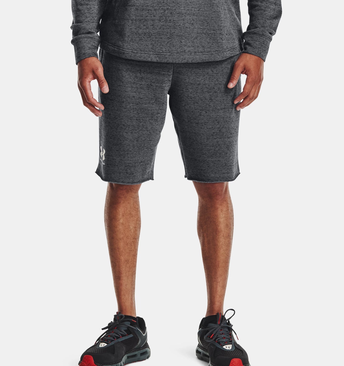 UAA-A7 (Mens rival terry short pitch gray/full heather/white) 42292608 UNDER ARMOUR