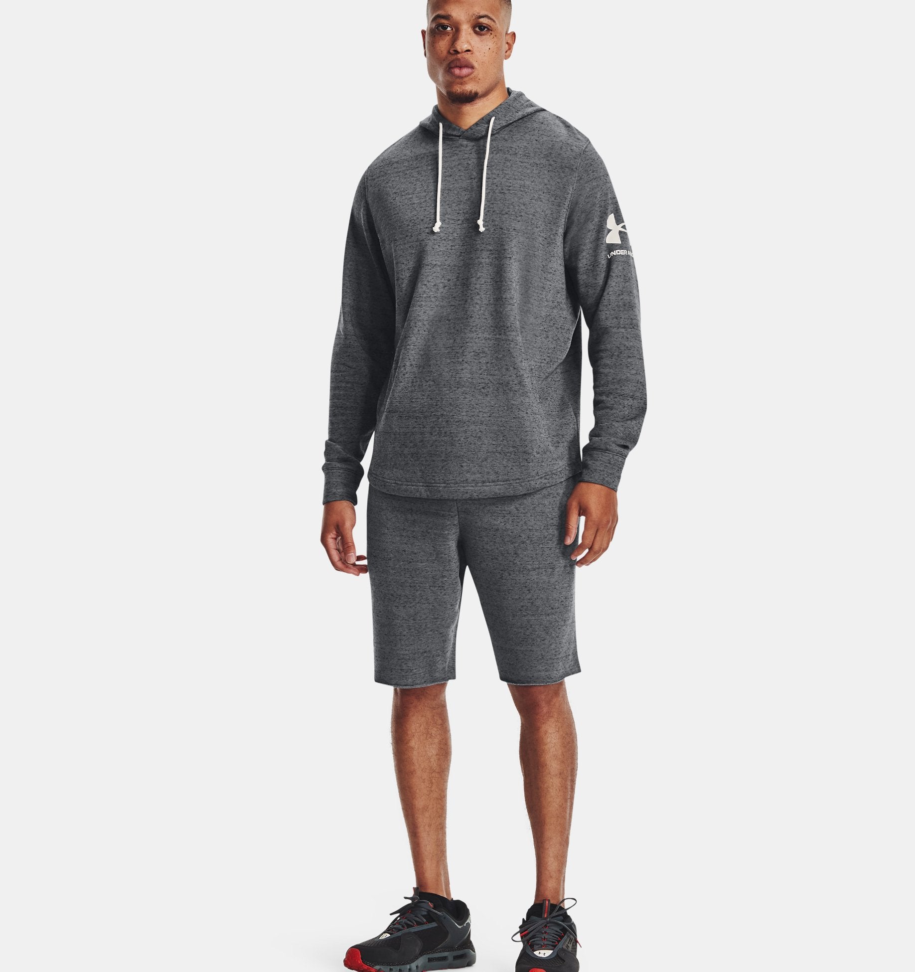 UAA-A7 (Mens rival terry short pitch gray/full heather/white) 42292608 UNDER ARMOUR