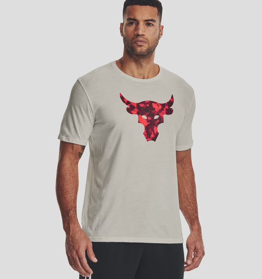 UAA-H9 (Under armour mens project rock brahma bull short sleeve tee ivory/black) 32292173 UNDER ARMOUR