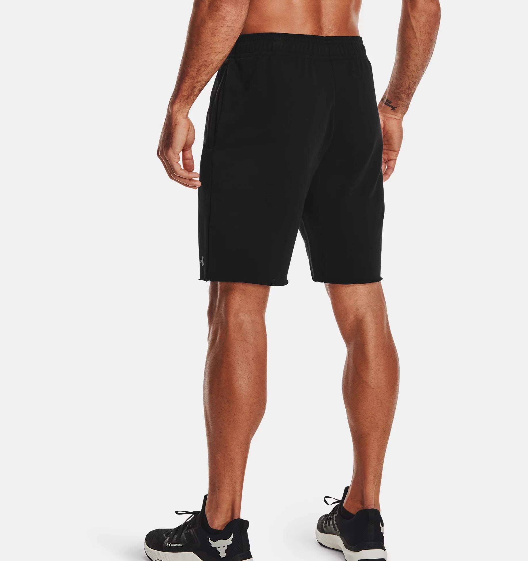 UAA-J8 (Under armour mens project rock terry shorts black/onyx white) 102293913 UNDER ARMOUR