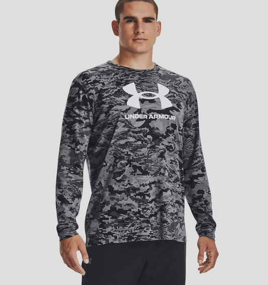 UAA-D8 (Mens abc camo long sleeve tee black/white) 92292608 UNDER ARMOUR
