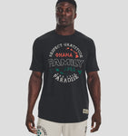 UAA-F9 (Under armour mens project rock family short sleeve tee black/ivory) 22392608