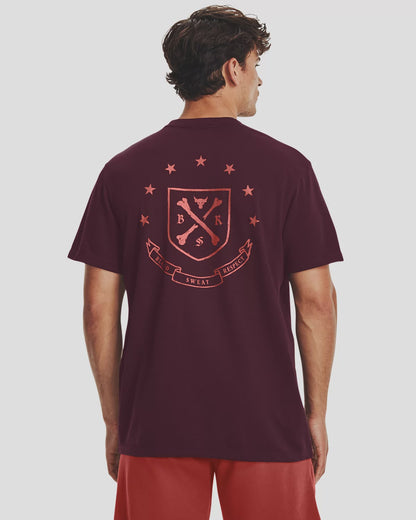 UAA-C10 (Under armour project rock crest heavy weight short sleeve tee dark maroon/heritage red) 72393043 UNDER ARMOUR