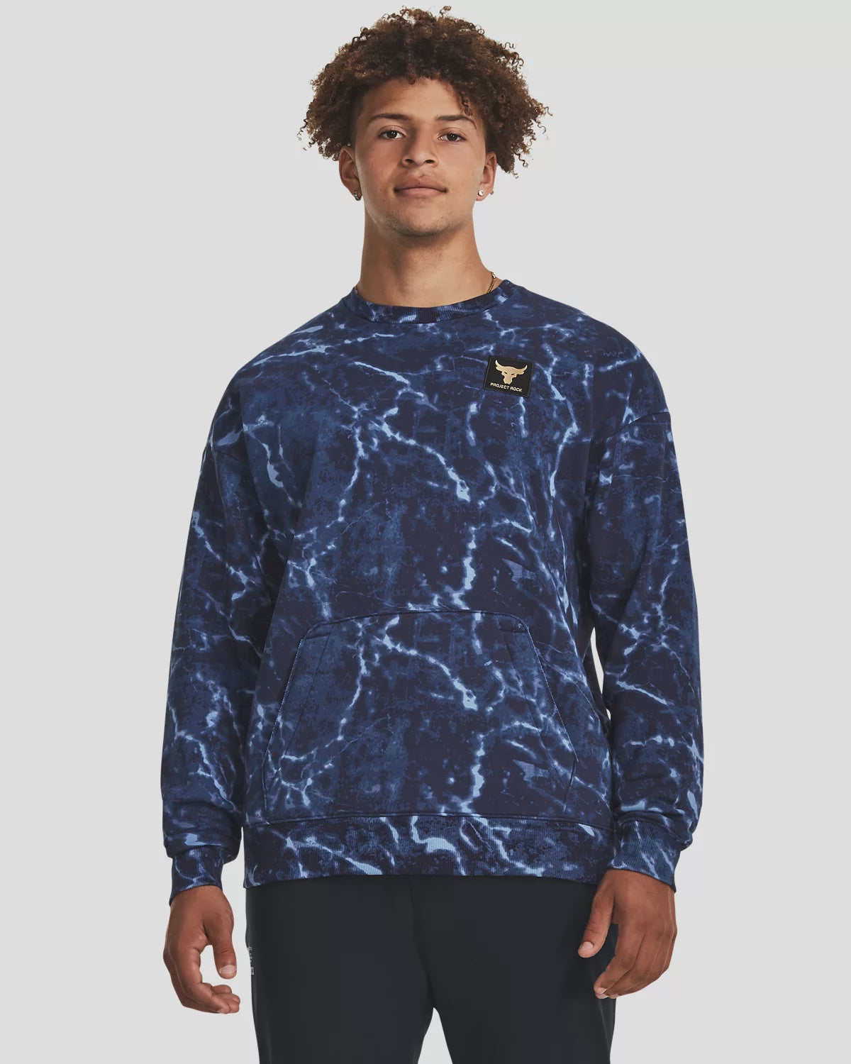 UAA-D10 (Under armour project rock rival fleece crew midnight navy/messa yellow) 72395652 UNDER ARMOUR