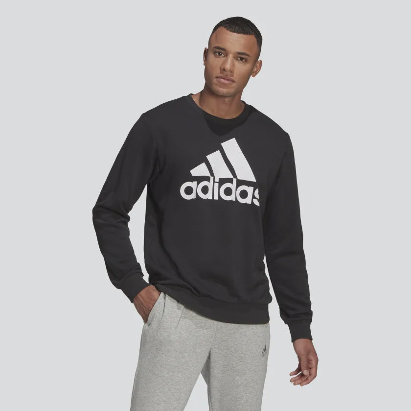 AA-F14 (Adidas essentials big logo sweatshirt crew black/white) 52294095 ADIDAS