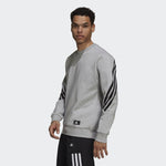 AA-I12 (Sportswear future icons 3-stripes sweatshirt medium grey heather/black) 102194605 ADIDAS