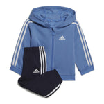 AA-X18 (Adidas infant 3 stripe full zip fleece jogger set blue fusion/white ) 32393585 ADIDAS