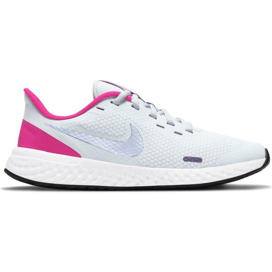 N-A120 (Nike revolution 5 gs football grey/purple pulse/fireberry) 22194348 - Otahuhu Shoes