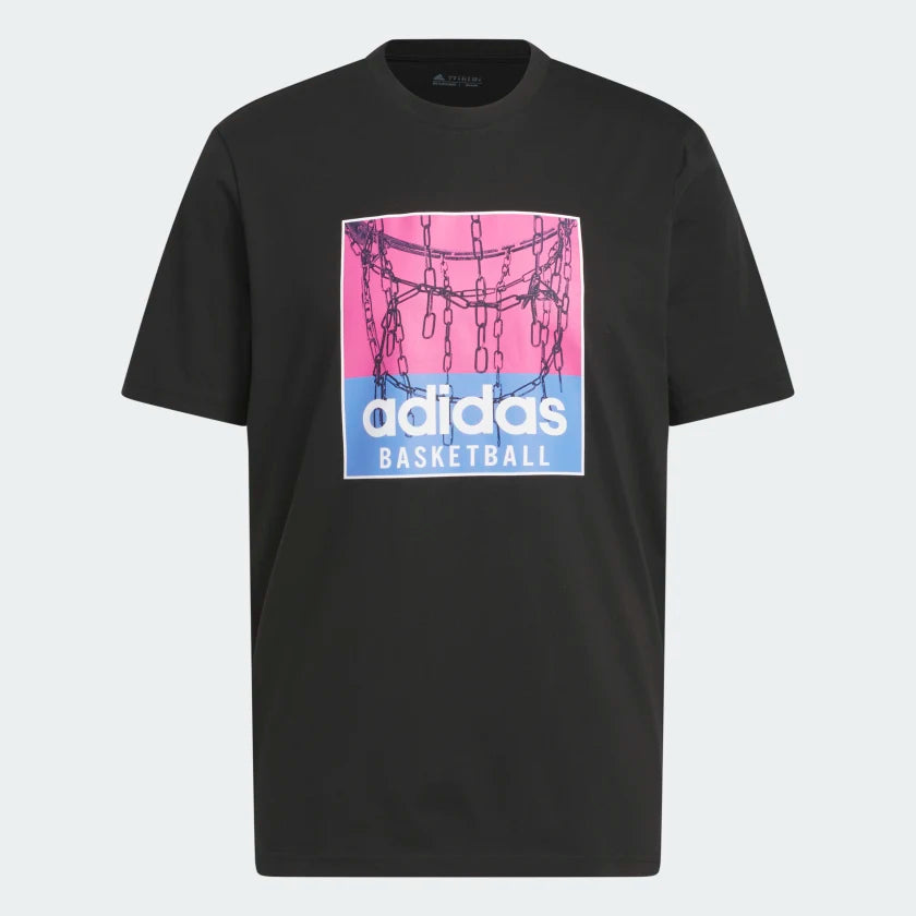 AA-A18 (CHAIN NET BASKETBALL GRAPHIC TEE Black) 12392815 ADIDAS