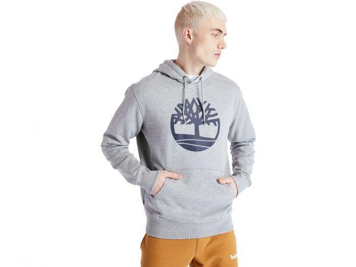 TBA-O1 (Mens core tree logo hoodie ar2 medium heather/dark sapphire) 42196696 - Otahuhu Shoes