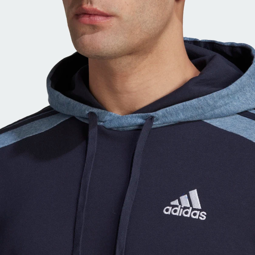 AA-X14 (Adidas essentials melange french terry hoodie legend ink/metallic) 72295630 ADIDAS