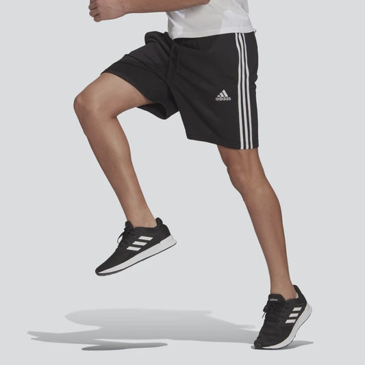 AA-T15 (Adidas essentials french terry 3-stripe shorts black/white) 112292815 ADIDAS