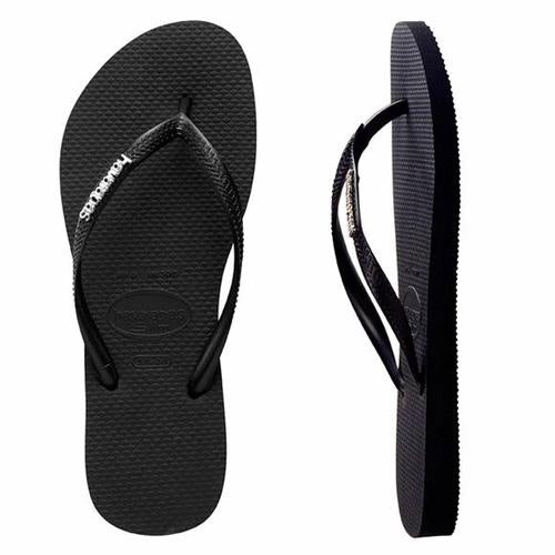 HA-WE (SLIM LOGO MET 2976 - BLK/SILVER) 91592200 HAVAIANAS