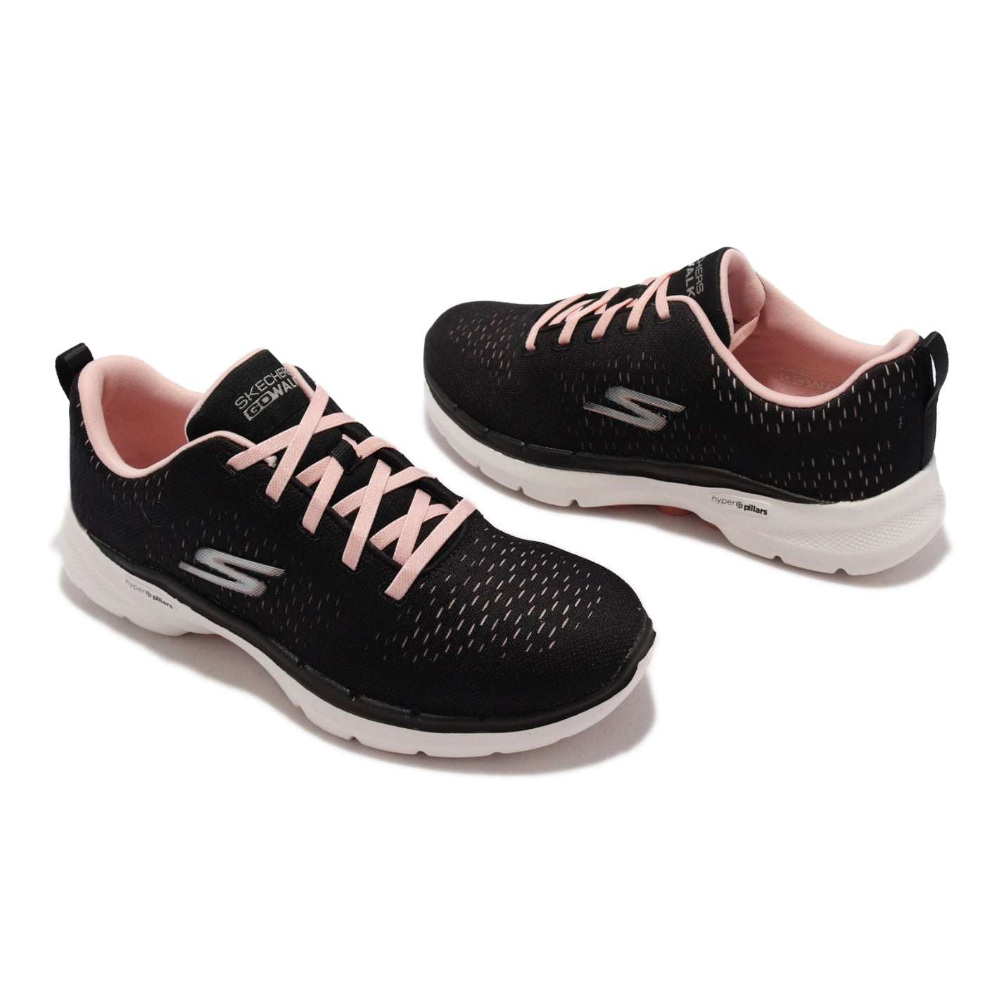 S-H11 (Skechers go walk 6 adora black/light pink) 22397542 SKECHERS