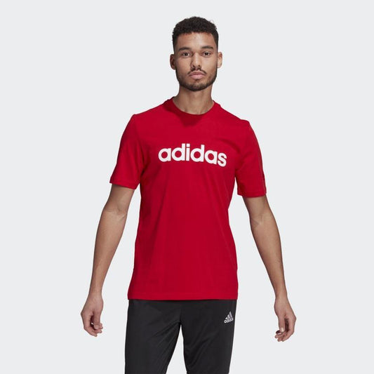 AA-X10 (M essentials embroidered linear logo tee scarlet red/white) 72192050 - Otahuhu Shoes