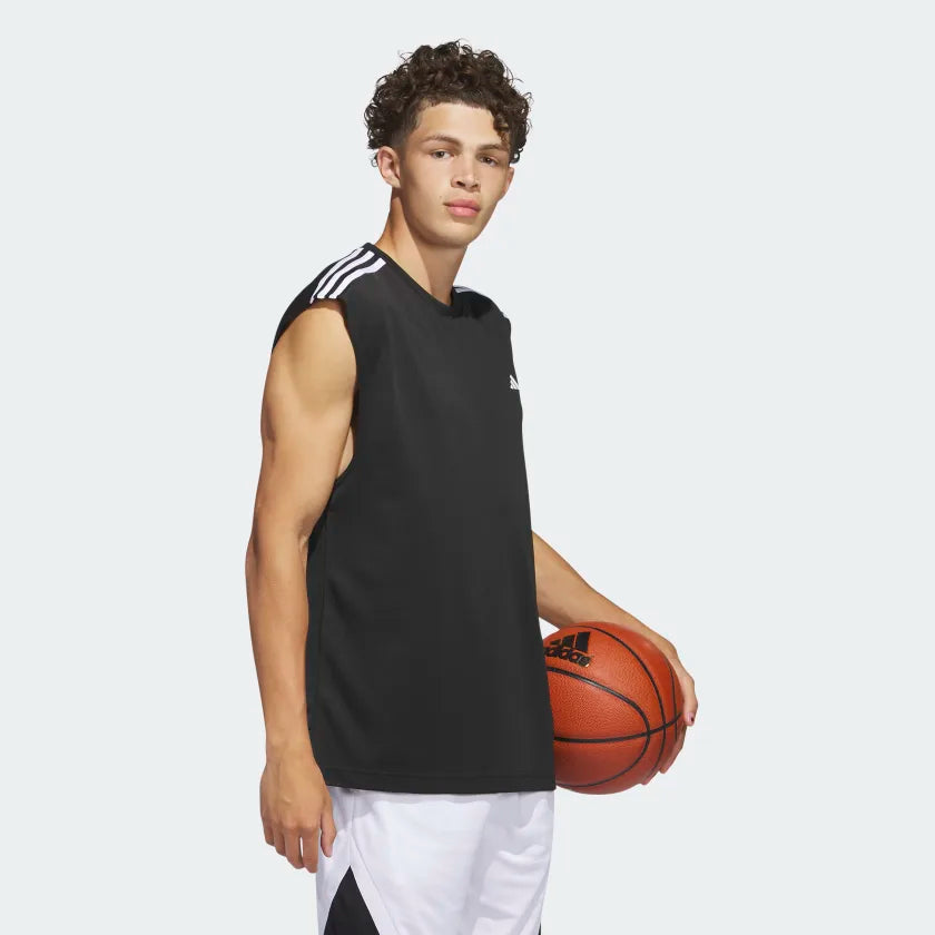 AA-D18(ALL-WORLD SLEEVELESS TANK TEE BLACK/WHITE) 12391795 ADIDAS