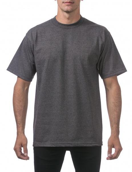 PC-E (Pro Club Men's Heavyweight Cotton Short Sleeve Crew Neck T-Shirt-Charcoal) - Otahuhu Shoes