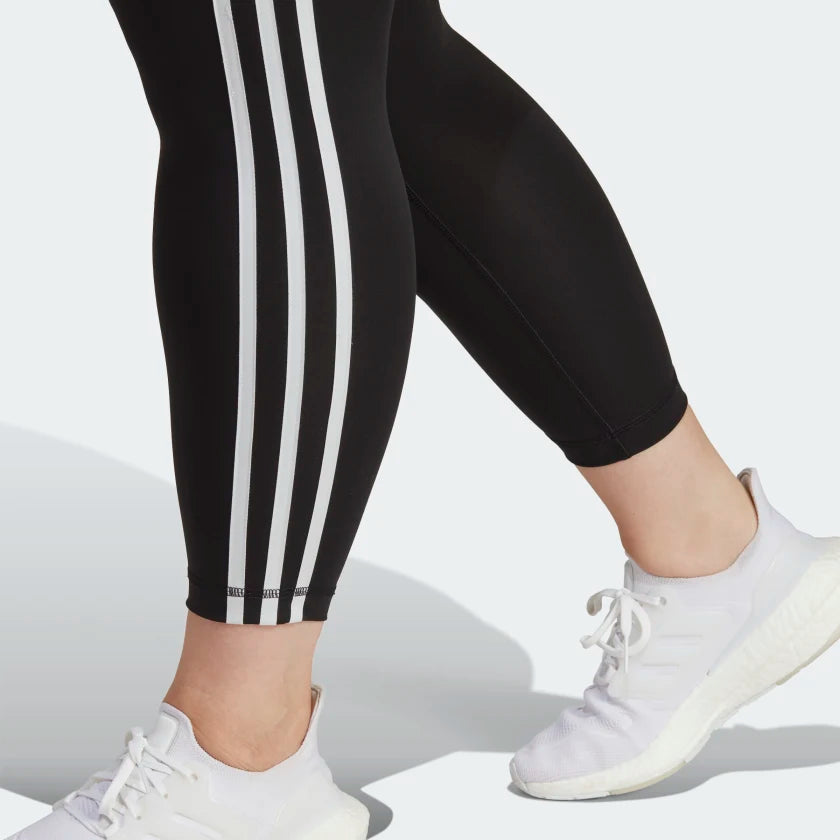 AA-N18 (Adidas train essentials 3-stripe 7/8 length high waisted leggings black/white) 22393585 ADIDAS