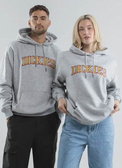 D-Y5 (Dickies collegiate tri-colour pull over hoodie grey marle) 62394780 DICKIES