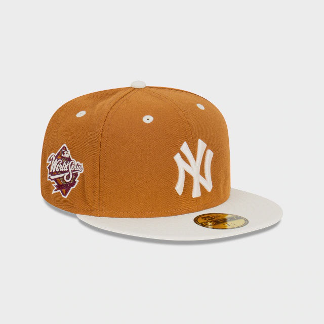 NEC-D42 (5950 New york yankees toasted peanut chrome world series fittes hat) 92294000 NEW ERA