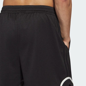 AA-Y19 (Adidas basketball mesh shorts black/silver) 32294350 ADIDAS