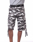 PC- C1 (Pro Club Men's Cotton Twill Cargo Shorts With Belt- City Camo) - Otahuhu Shoes