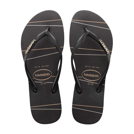 HA-WU5 (SLIM LOGO METALLIC PRINT  BLK 4572) 71992500 HAVAIANAS