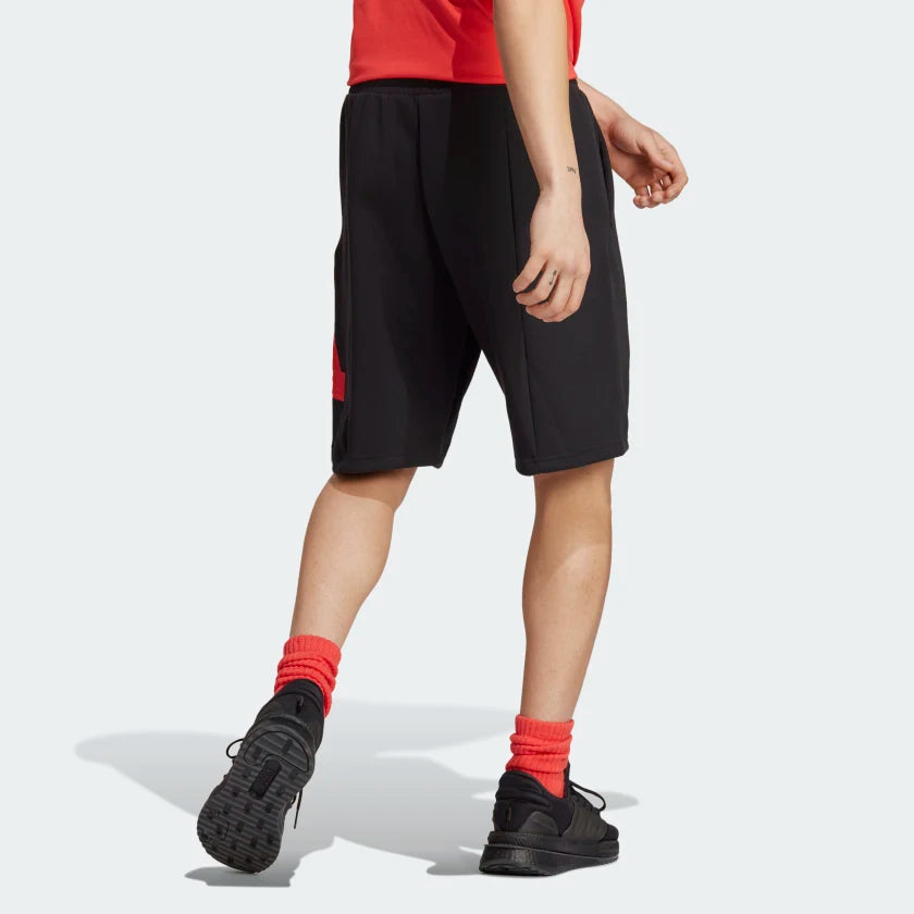 AA-I19 (Adidas future icons badge of sport shorts black/bright red) 32293585 ADIDAS