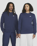 NA-Q42 (Nike sportswear club fleece crew midnight navy/white) 52394092 NIKE