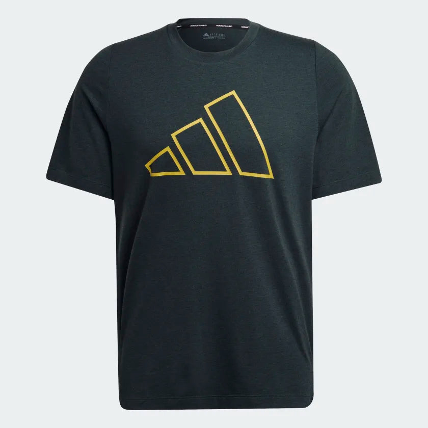 AA-A16 (Adidas train icons 3-bar training tee shadow green) 112293070 ADIDAS