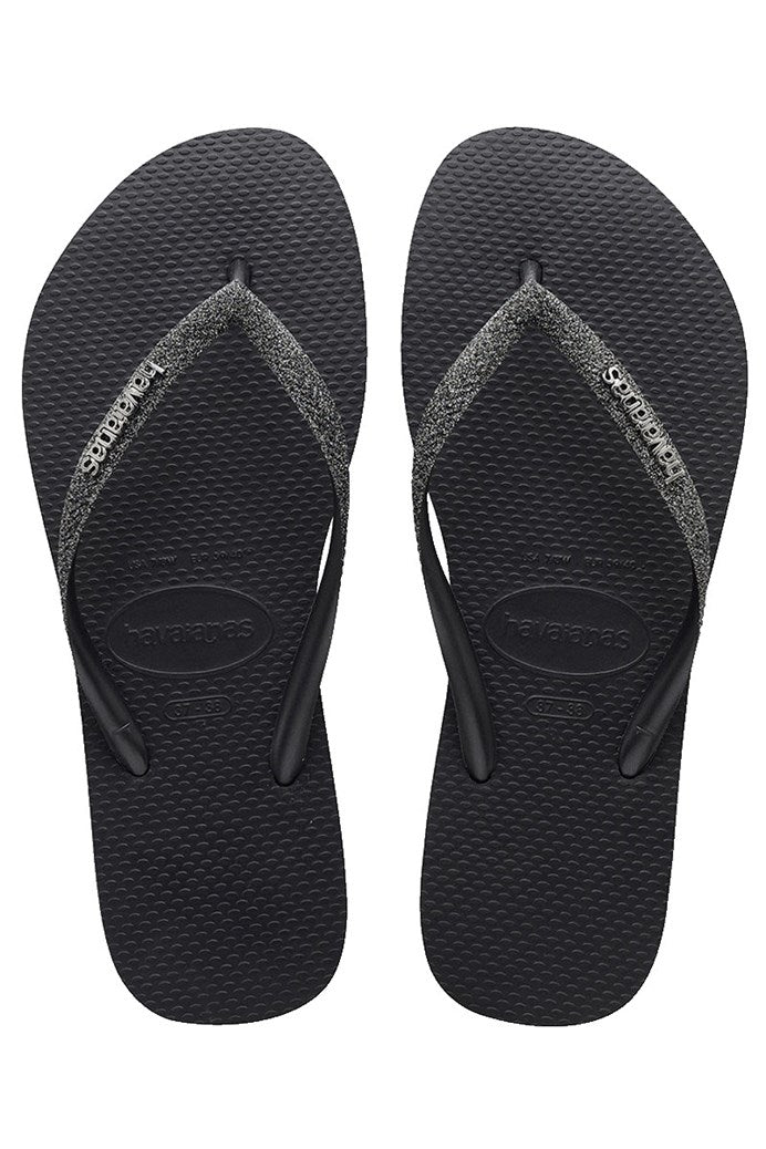 HA-WL7 (Havaianas glitter logo metallic black/dark grey) 112292350 HAVAIANAS