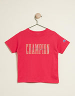 CA-R12 (Champion heritage 90's logo tee kids disco pink) 112392173
