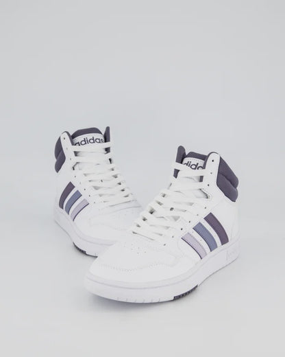 A-P66 (Adidas hoop 3.0 mid women shoes white/silver dawn) 82396735 ADIDAS